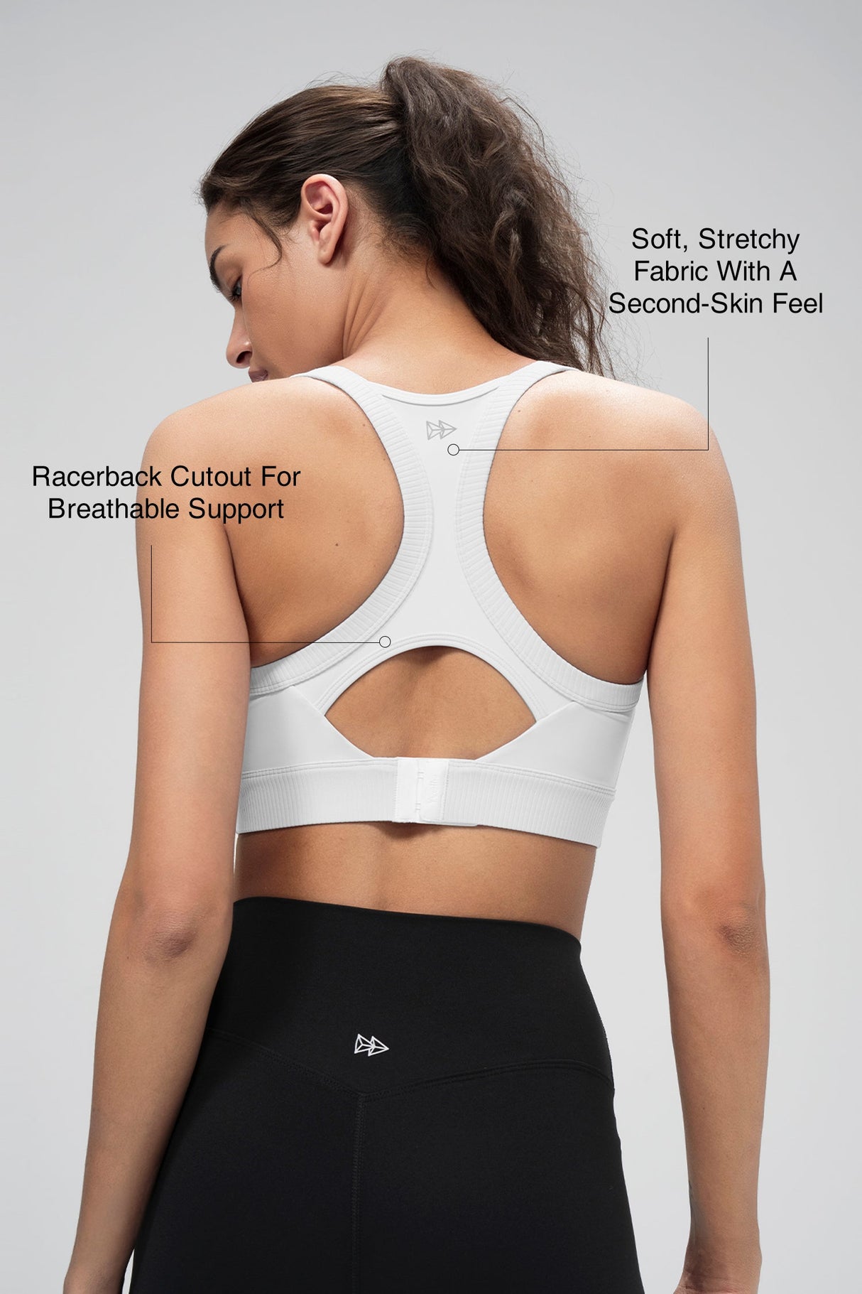 Shift™ Ribbed Sewn-in Pads Racerback Running Bra | Women's High Support Sports Bra