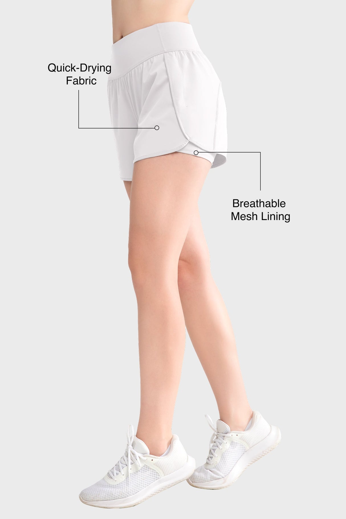 Shift™ Quick Dry Inner Mesh Workout Shorts with Pocket 3.5''| Women's Running Shorts