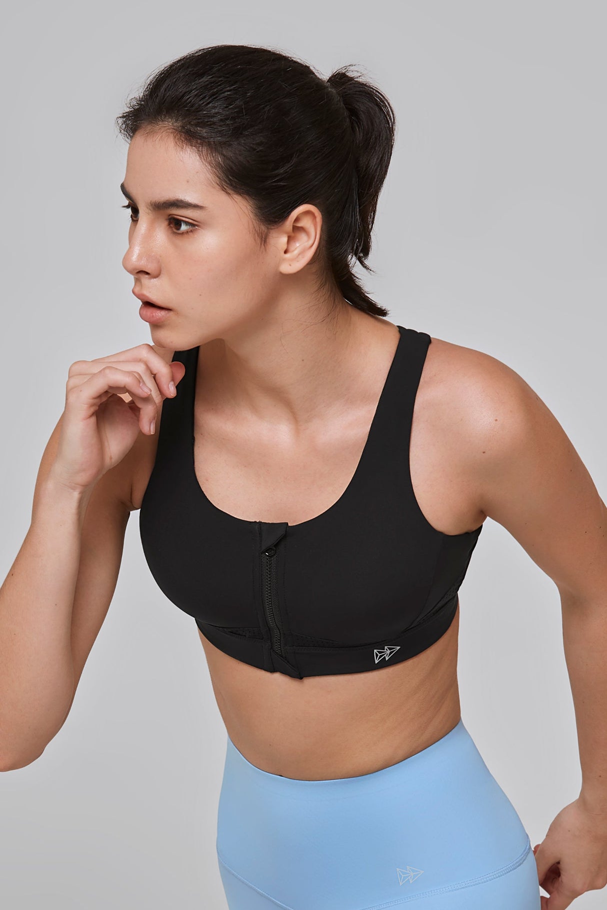 Power™ Zip Front Criss Cross High Support Running Bra | Women's High Support Sports Bra (Plus Size)