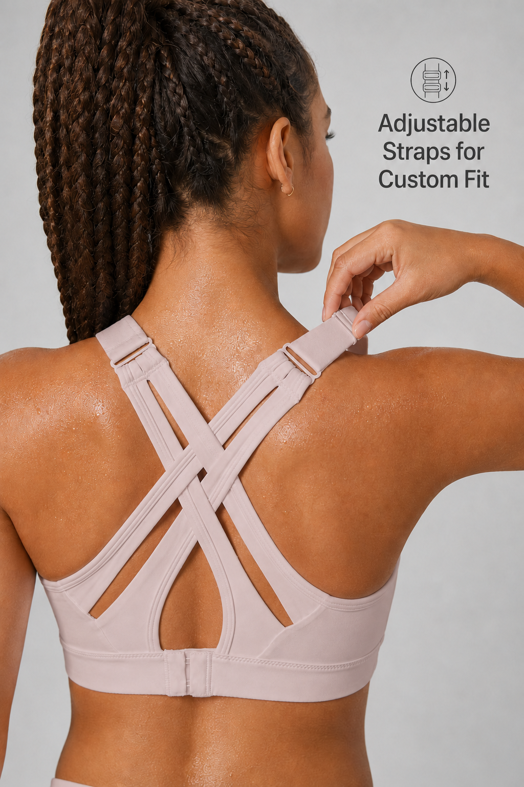 Power™ Adjustable Crisscross Padded Running Bra | Women's High Support Sports Bra