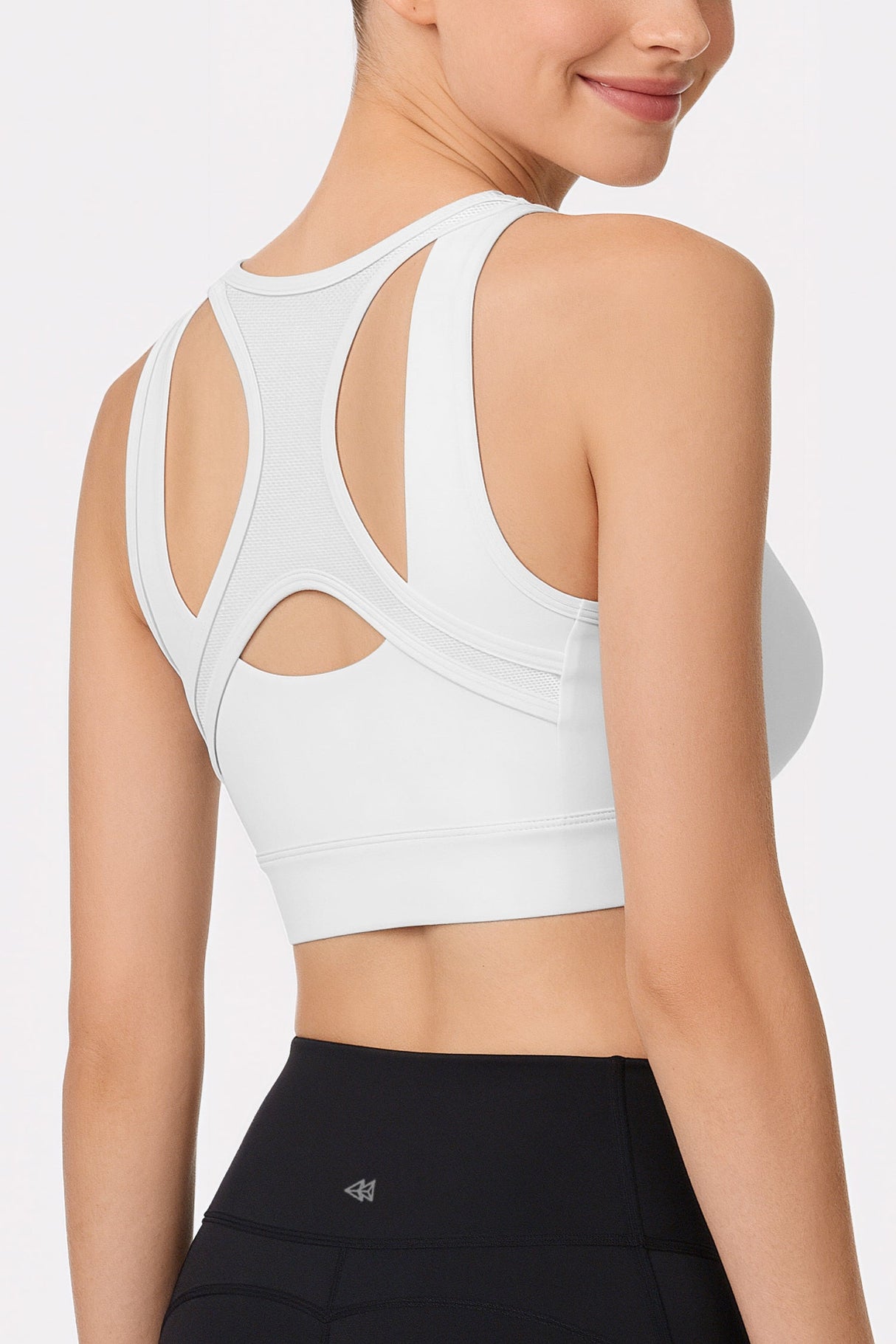 Power™ Front Zip Full Coverage Racerback Mesh Running Bra | Women's High Support Sports Bra