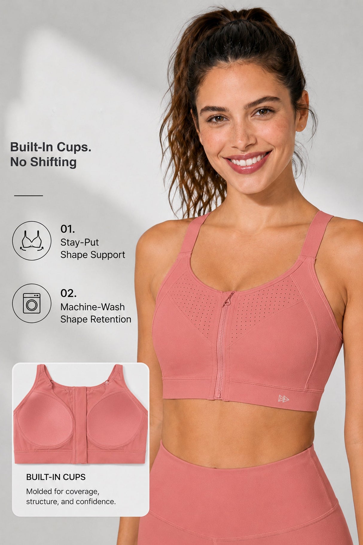 Power™ Soft Adjustable High-Support Mesh Running Bra | Women's High Support Sports Bra