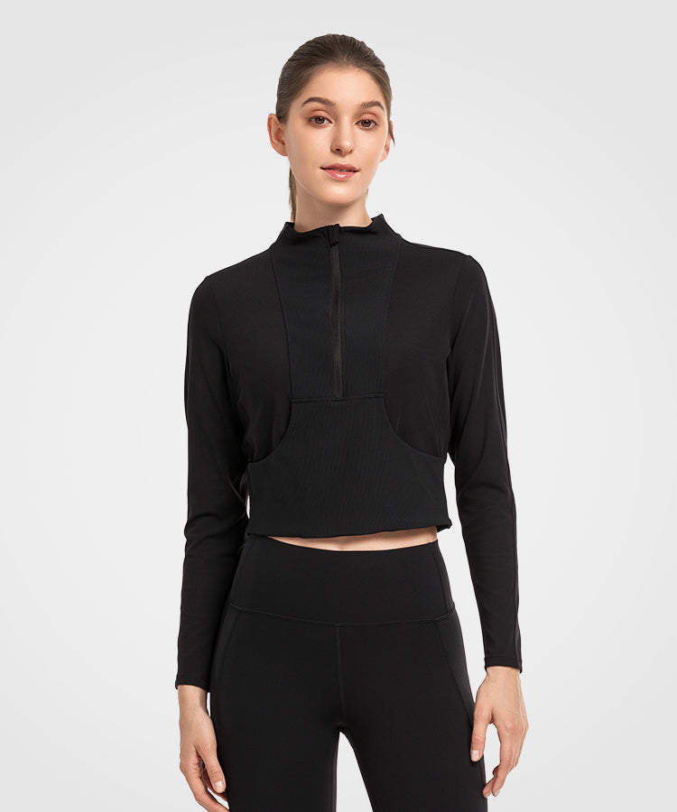 Shift Fitted Mock Neck T-shirt | Women's Long Sleeve T-shirt