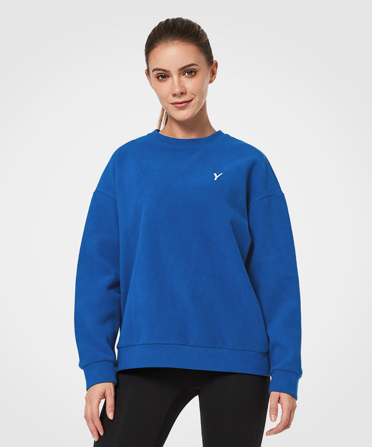 Shift Loose Drop Shoulder Fleece Sweatshirt Women s Sports Sweatshir Yvette UK