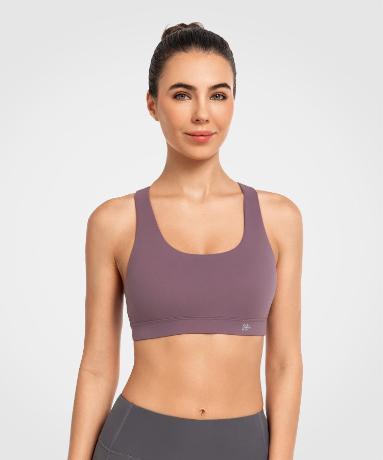 Shift Scoop Neckline Cross Back Padded Yoga Bra | Women's Light