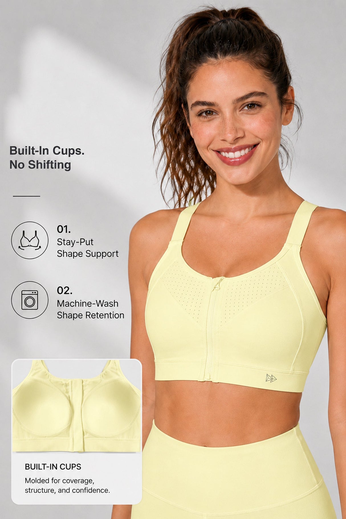 Power™ Soft Adjustable High-Support Mesh Running Bra | Women's High Support Sports Bra