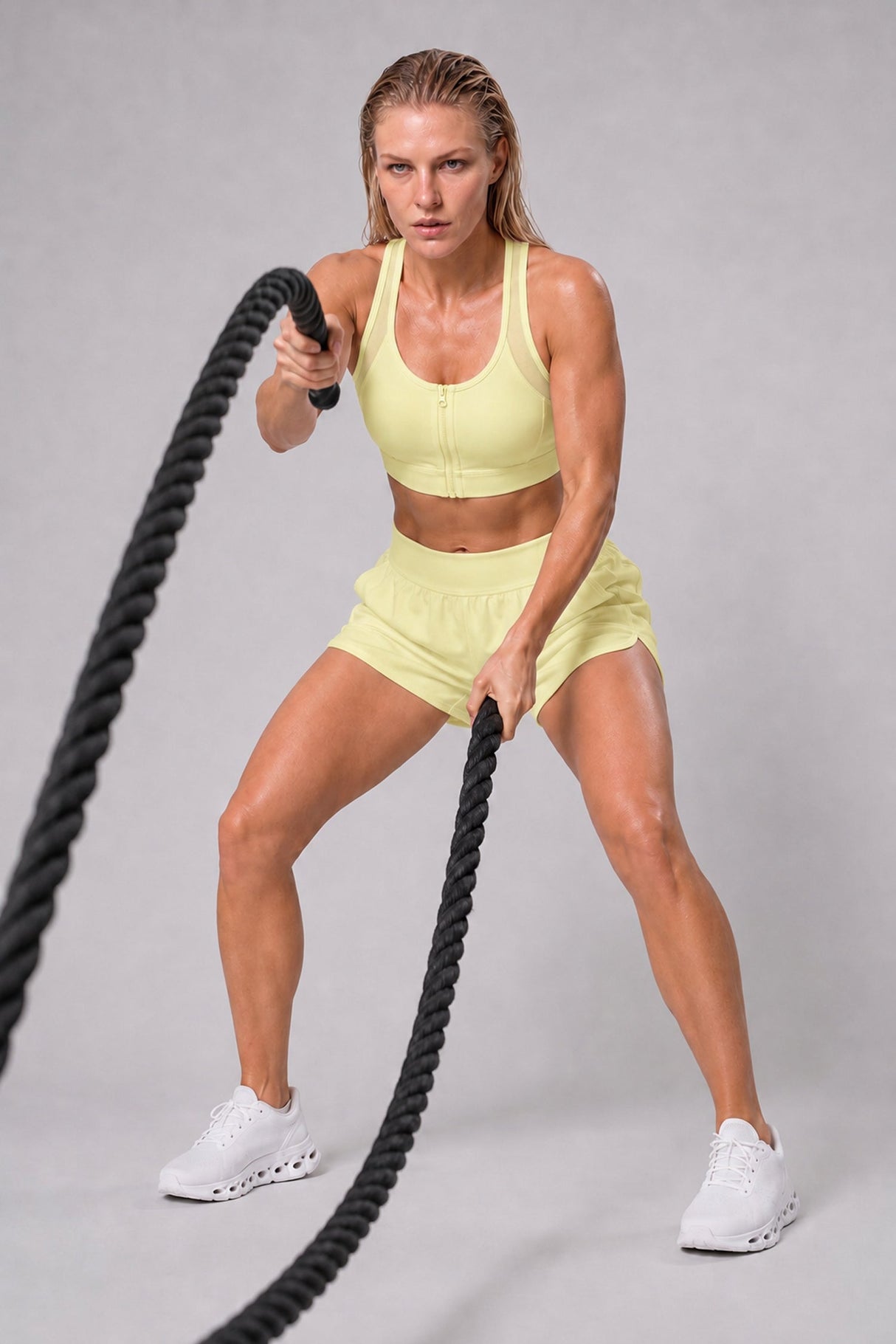 Power™ Zip-Front Mesh T-Back Sports Bra | High-Impact Support for Running & HIIT