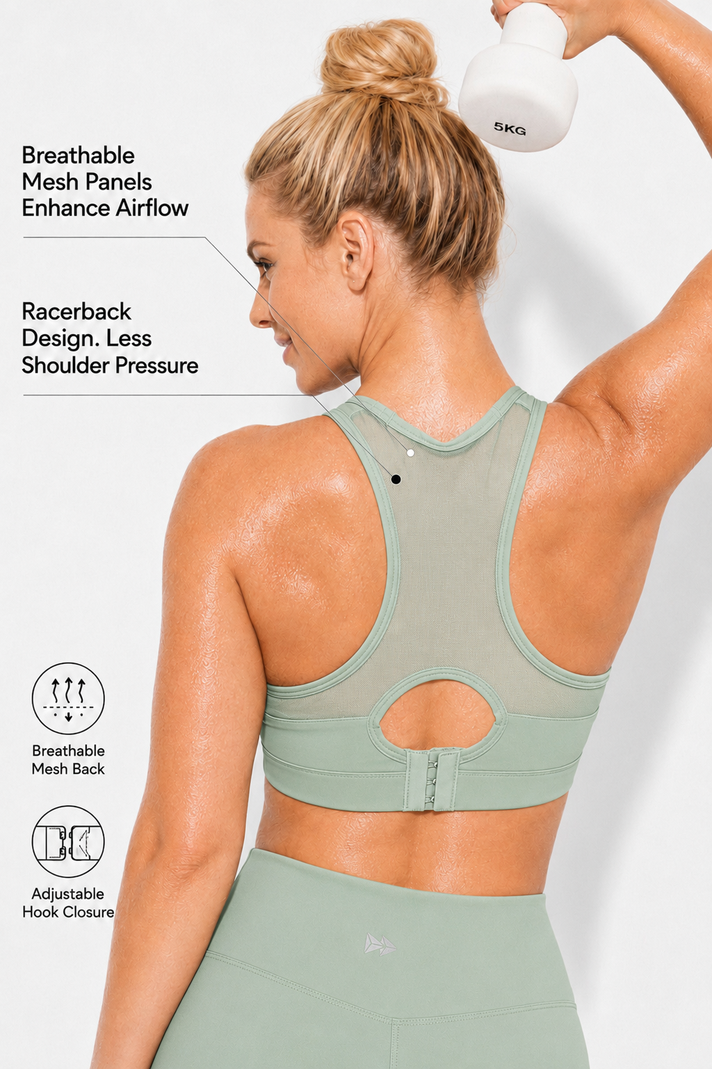 Shift™ Racerback Breathable Full-Coverage Running Bra | Women's High Support Sports Bra