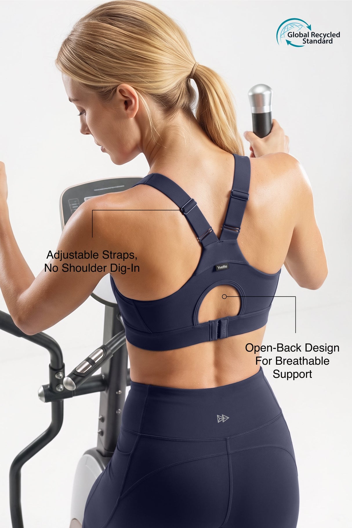 Power™ Adjustable Crisscross Straps With Mesh Sports Bra | High Support for Running, HIIT & Training