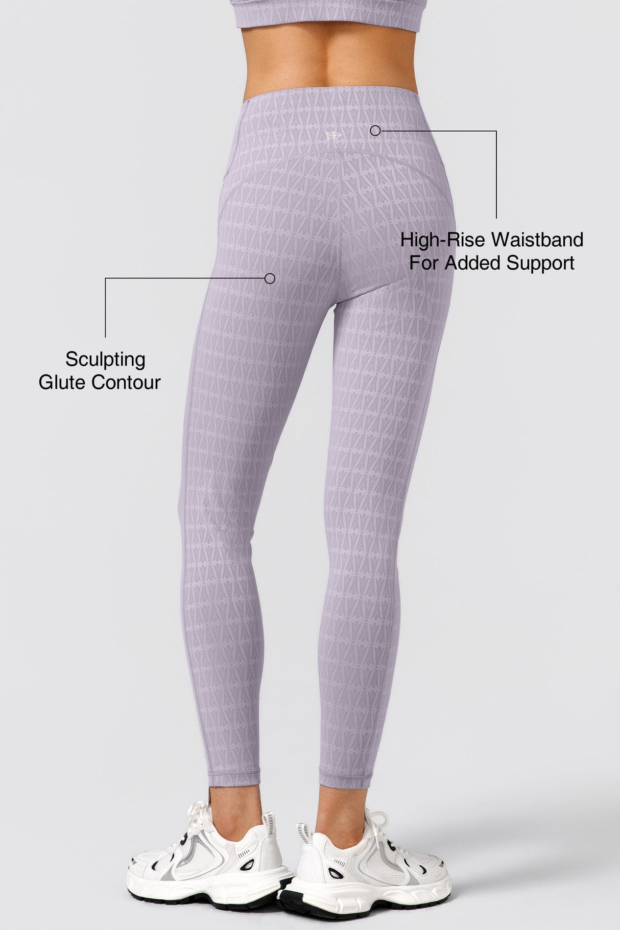 Power™ Jacquard Pattern No Front Seam High-Rise Running Leggings 25inches | Women's High Support Leggings