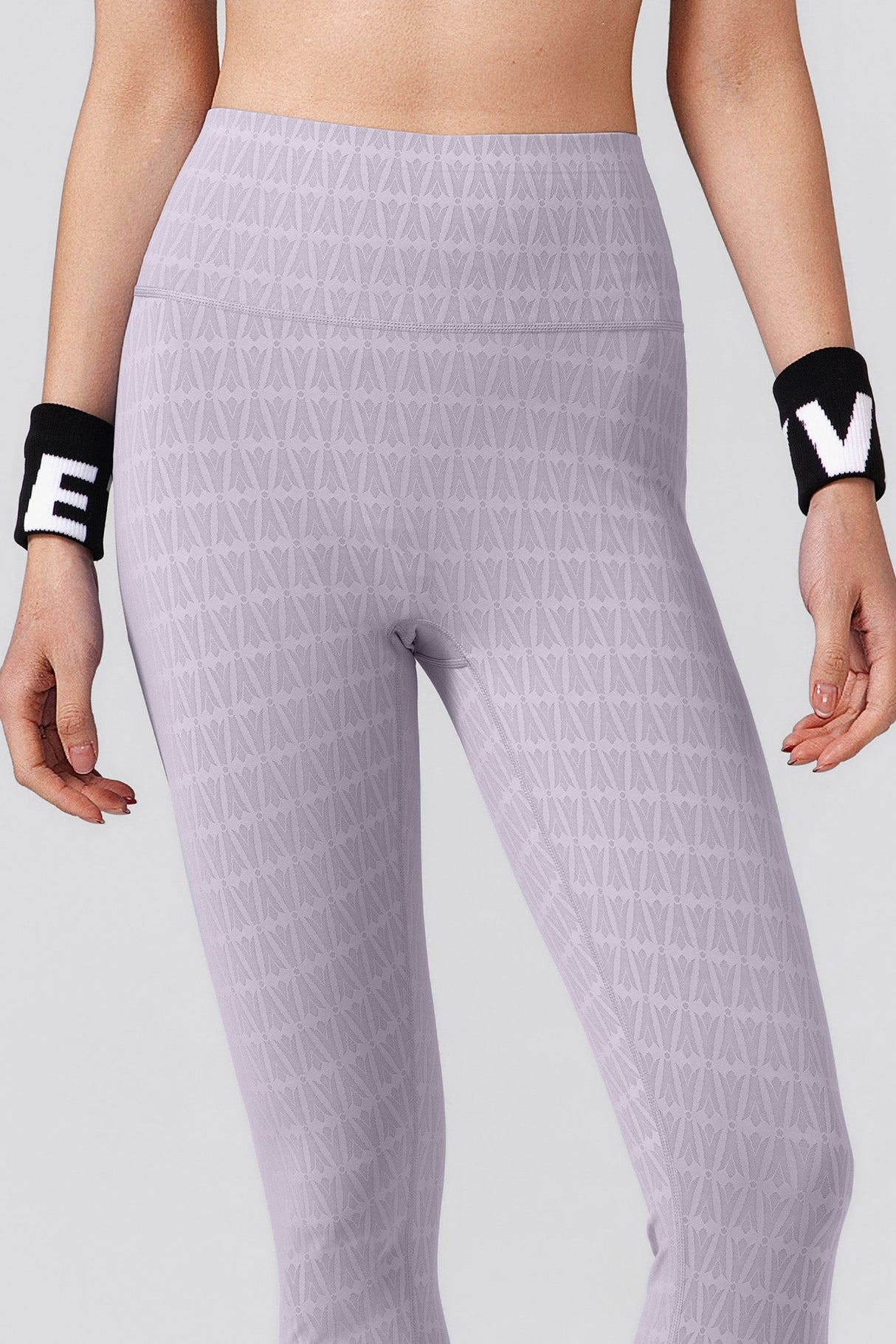 Power™ Jacquard Pattern No Front Seam High-Rise Running Leggings 25inches | Women's High Support Leggings