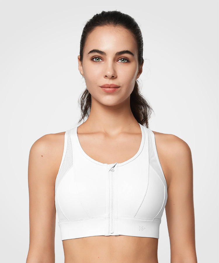 Jockey® High Impact Mesh Back Zip Front Sports Bra