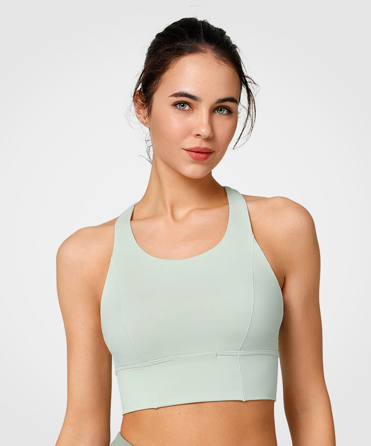 Echo Criss Cross Long Yoga Bra  Women's Light Support Sports Bra