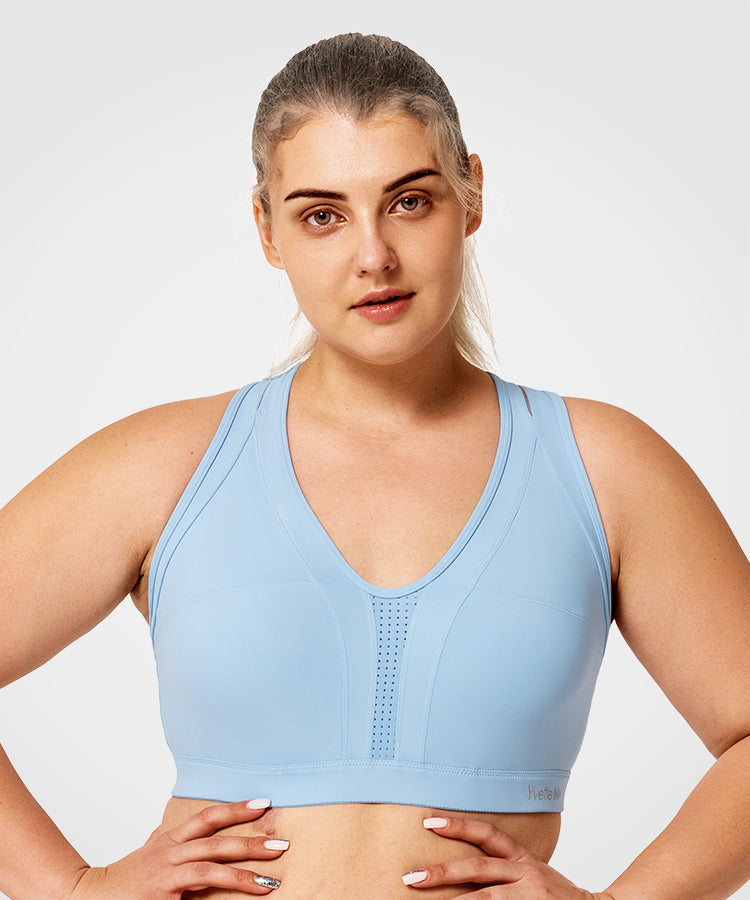 Power Cross Back Padded Running Bra | Women's High Support Sports Bra (Plus  Size)