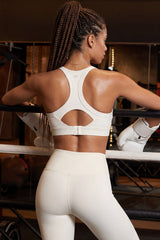 Shift™ Ribbed Sewn-in Pads Racerback Running Bra | Women's High Support Sports Bra