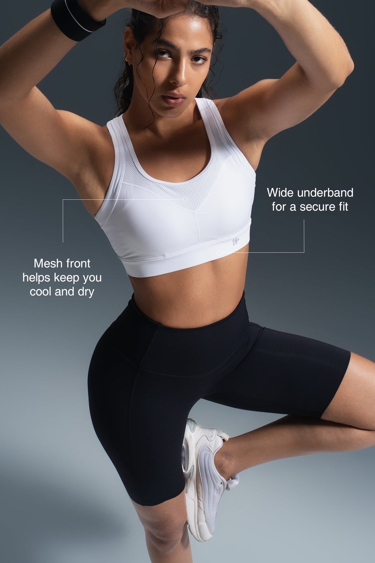 Power™ Front Mesh Arched Cutout Cool Sports Bra | Women's High Support Sports Bra