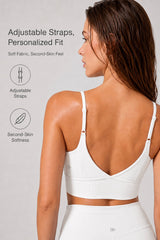 Echo™ V-Neck Ribbed Padded Yoga Bra | Women's Light Support Sports Bra