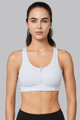Power™ Zip Front Criss Cross High Support Running Bra | Women's High Support Sports Bra (Plus Size)