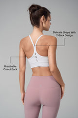 Anywhere™ Y-Back Design Sewn-in Pads Yoga Bra | Women's Light Support Sports Bra