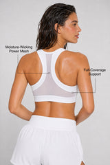 Enfold™ Front-Zip Breathable Racerback Sports Bra | High-Impact Support for Running, HIIT & Training