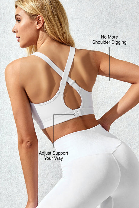 Power™ Adjustable Cross-Back Sports Bra | High-Impact Bounce Control Without Flattening for Running, HIIT & Training