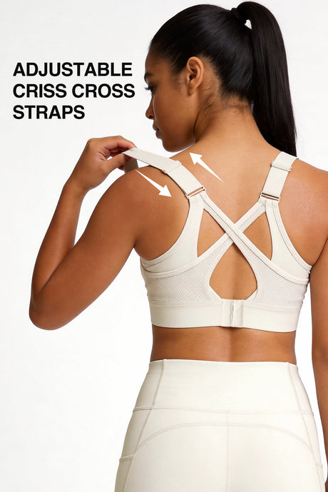 Power™ High Support Adjustable Cross Back Running Bra | Women's High Support Sports Bra