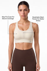 Power™ Breathable Panel With Adjustable Support Sports Bra | High Support for Running, HIIT & Training