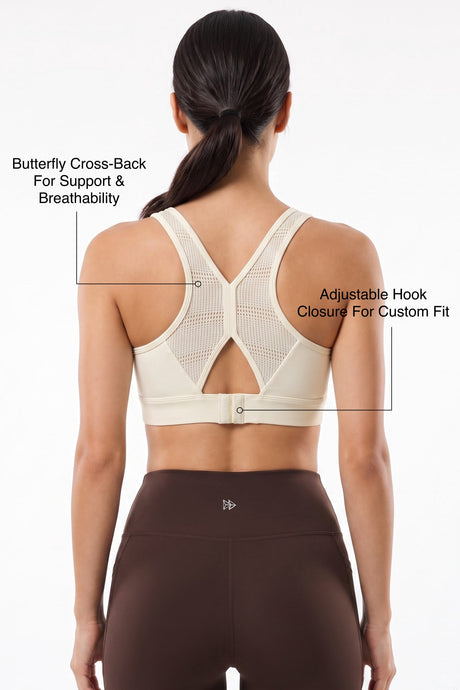 Power™ Breathable Panel With Adjustable Support Sports Bra | High Support for Running, HIIT & Training