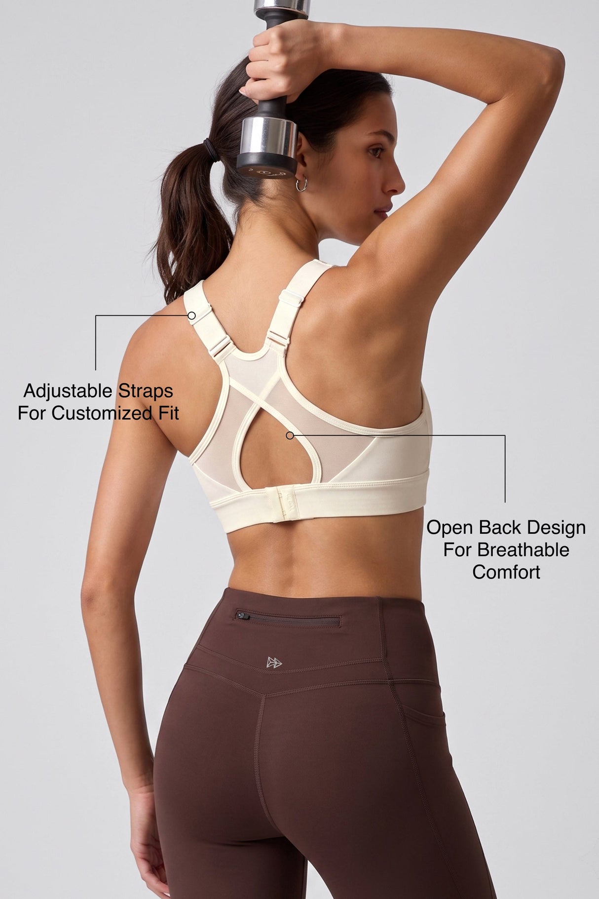 Shift™ Adjustable-Strap Airflow Sports Bra | High Support with Breathable Mesh for Running, HIIT & Training