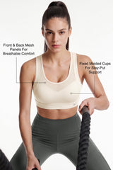 Power™ Breathable Cutout Sports Bra with Hook Closure | High Support for Running, HIIT & Training