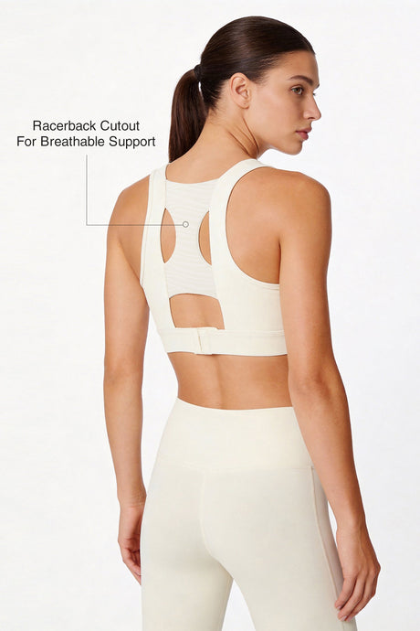 Power™ Racerback Breathable Full-Coverage Sports Bra | High-Impact Support for Running, Gym & Training