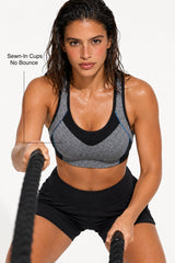 Sculpt™ Racerback Full-Coverage Breathable Sports Bra | High Support with Bounce Control & Mesh for Running, HIIT & Training