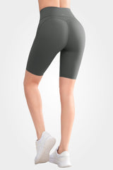 Echo High Waist Pockets Side Perforated Biker Shorts  8 Inch | Women's High Support Sports Shorts