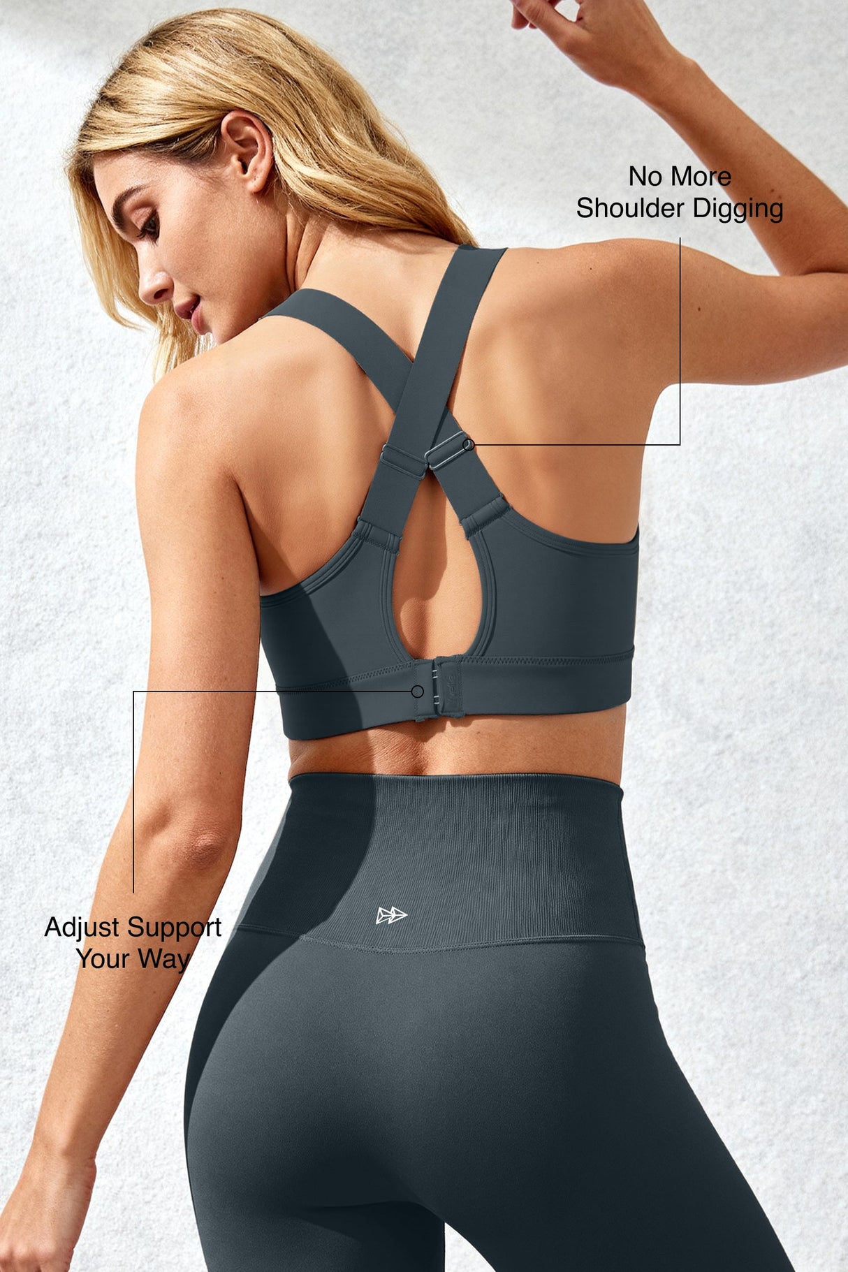 Power™ Adjustable Cross-Back Sports Bra | High-Impact Bounce Control Without Flattening for Running, HIIT & Training