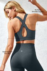 Power™ Adjustable Cross-Back Sports Bra | High-Impact Bounce Control Without Flattening for Running, HIIT & Training