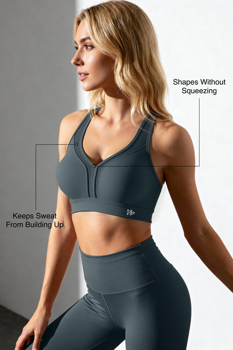 Power™ Adjustable Cross-Back Sports Bra | High-Impact Bounce Control Without Flattening for Running, HIIT & Training