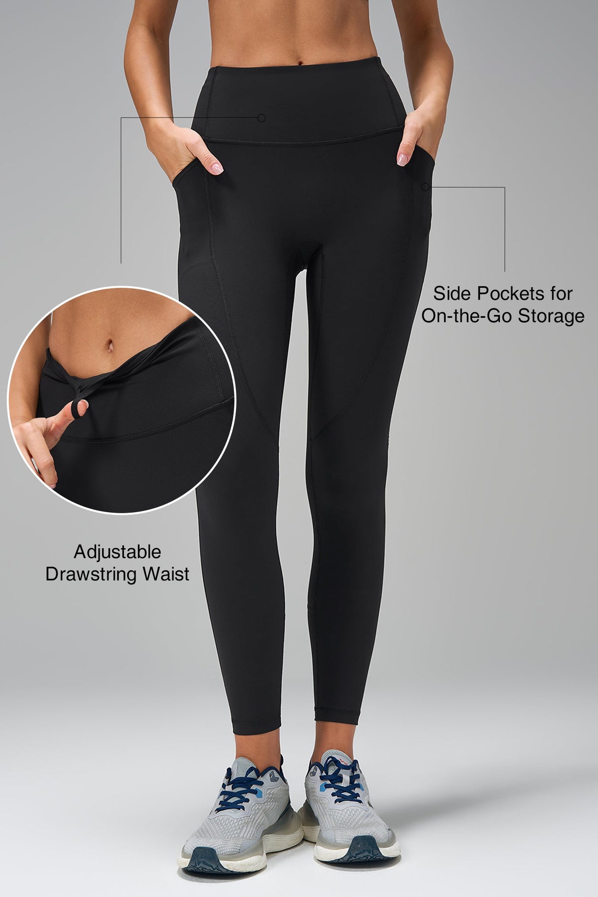 Echo™ No-Front-Seam Pocket Leggings 25 Inch | Women's High Support Leggings