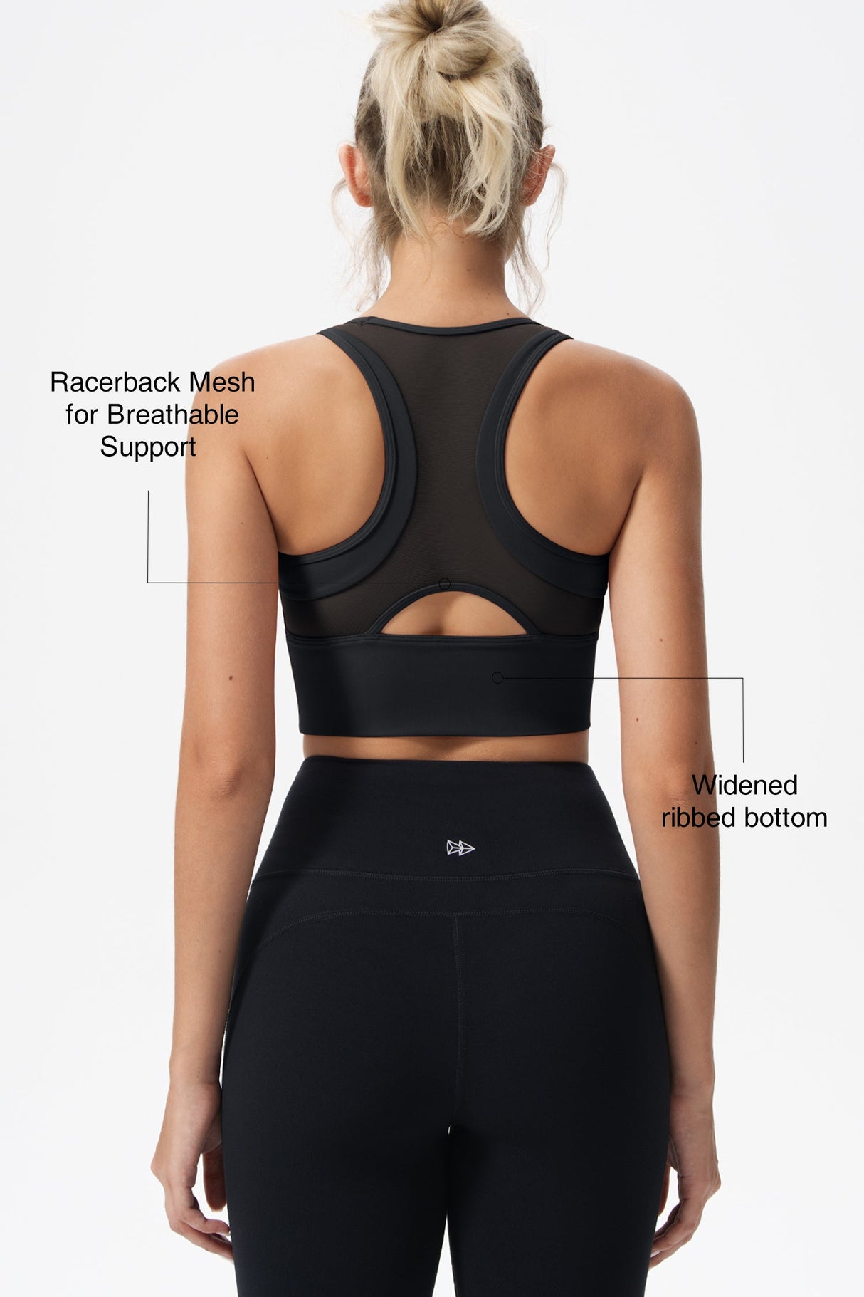 Echo™ Deep V-Neck Mesh Longline Padded Yoga Bra | Women's Light Support Sports Bra