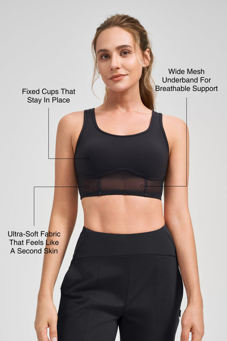 Anywhere™ Breathable Light-Support Yoga Bra with Sewn-In Pads | Women's Light Support Sports Bra