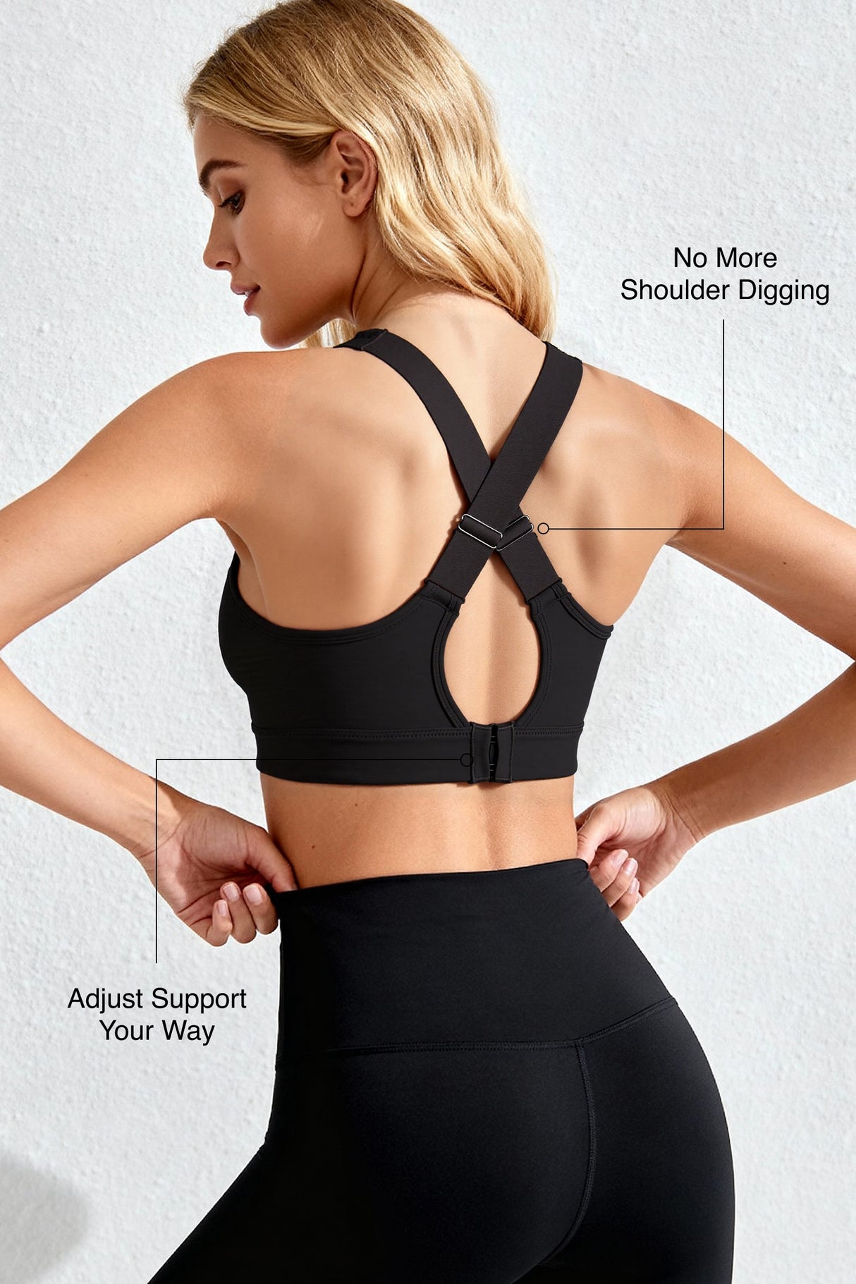 Power™ Adjustable Cross-Back Sports Bra | High-Impact Bounce Control Without Flattening for Running, HIIT & Training
