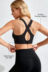 Power™ Adjustable Cross-Back Sports Bra | High-Impact Bounce Control Without Flattening for Running, HIIT & Training
