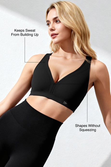 Power™ Adjustable Cross-Back Sports Bra | High-Impact Bounce Control Without Flattening for Running, HIIT & Training