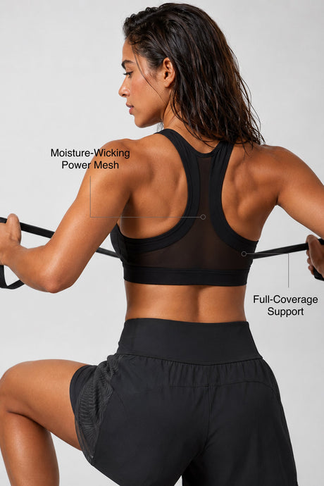 Enfold™ Front-Zip Breathable Racerback Sports Bra | High-Impact Support for Running, HIIT & Training