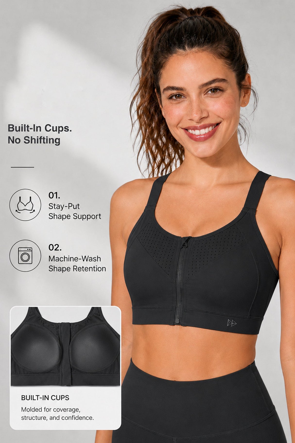 Power™  Soft Adjustable High-Support Mesh Running Bra | Women's High Support Sports Bra