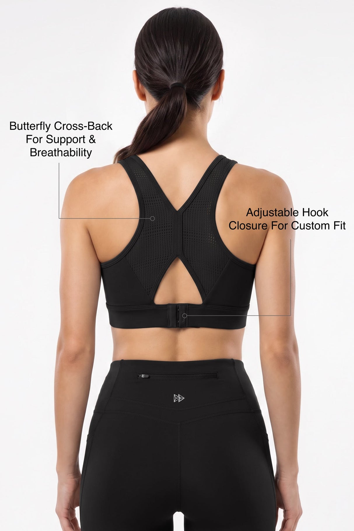 Power™ Breathable Panel With Adjustable Support Sports Bra | High Support for Running, HIIT & Training