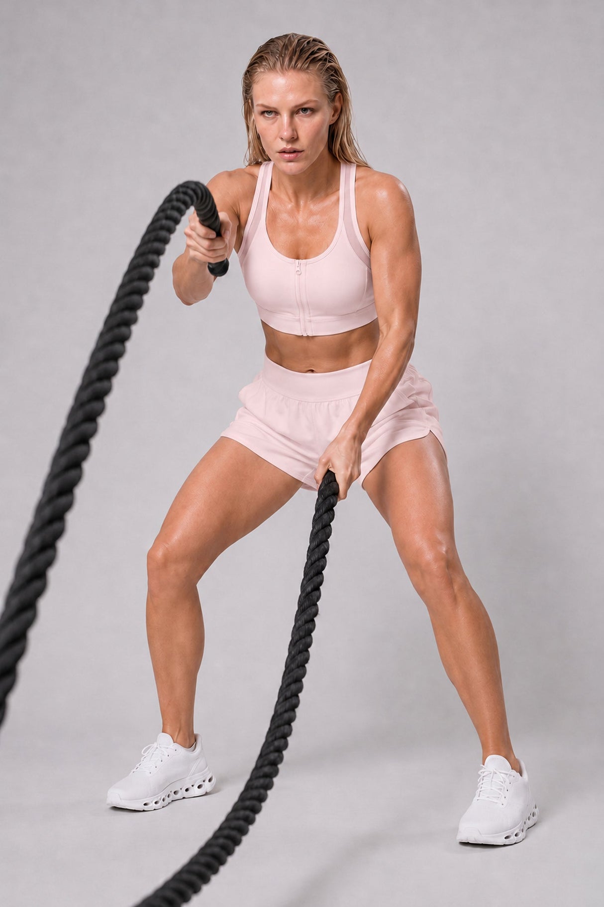 Power™ Zip-Front Mesh T-Back Sports Bra | High-Impact Support for Running & HIIT