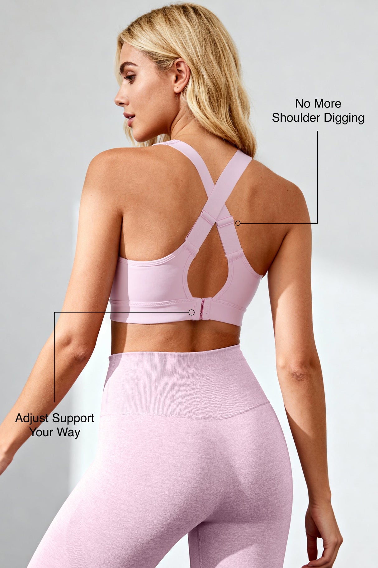 Power™ Adjustable Cross-Back Sports Bra | High-Impact Bounce Control Without Flattening for Running, HIIT & Training