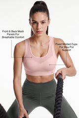 Power™ Breathable Cutout Sports Bra with Hook Closure | High Support for Running, HIIT & Training