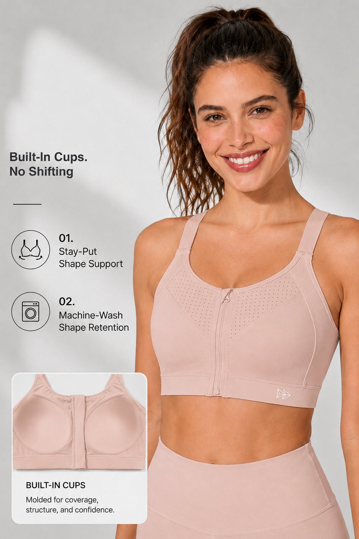 Power™  Soft Adjustable High-Support Mesh Running Bra | Women's High Support Sports Bra