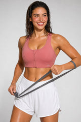 Enfold™ Front-Zip Breathable Racerback Sports Bra | High-Impact Support for Running, HIIT & Training